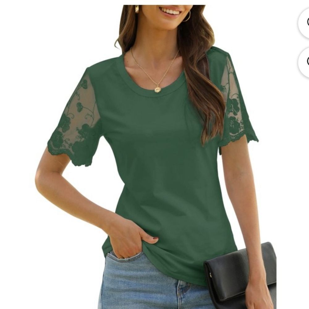 BRAND NEW KAII MESH EMBROIDERY SLEEVE TOP